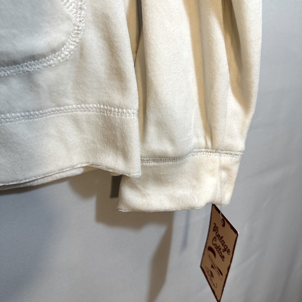 Vintage Cotton Size L Long Sleeve Hooded Pullover Kangaroo Pockets Sweatshirt - Picture 10 of 15